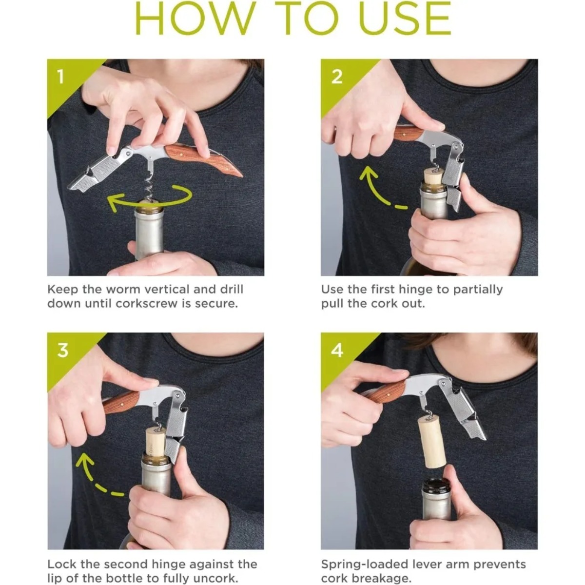 Прочный штопор из нержавеющей  – обзор и цена Cork Screw Lever